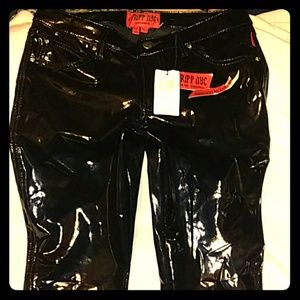 NWT size 3 [26/3] Black Vinyl Pants from Hot Topic